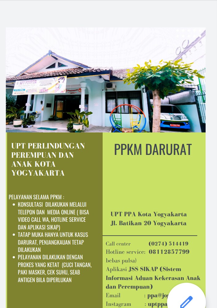 Pelayanan UPT PPA Kota Yogyakarta Selama PPKM Darurat