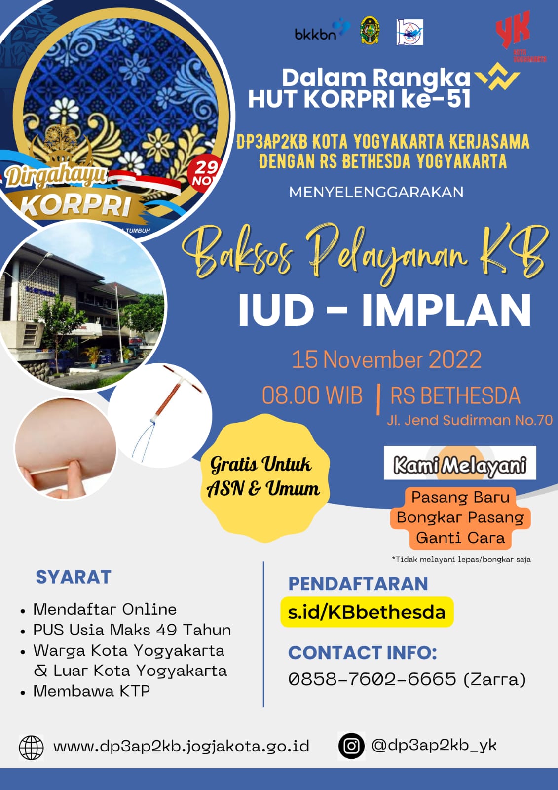 Pelayanan KB MKJP Gratis RS Bethesda Yogyakarta