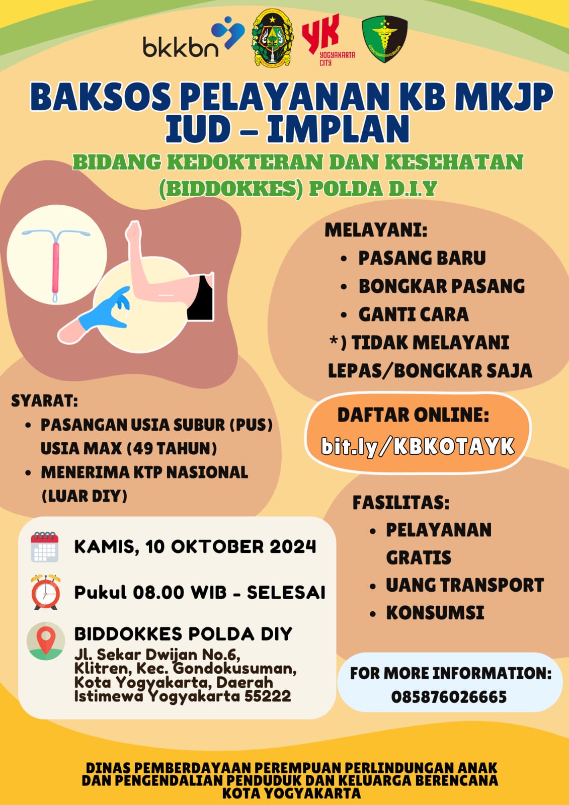 Bakti Sosial Pelayanan KB MKJP IUD-IMPLANT di BIDDOKKES POLDA DIY